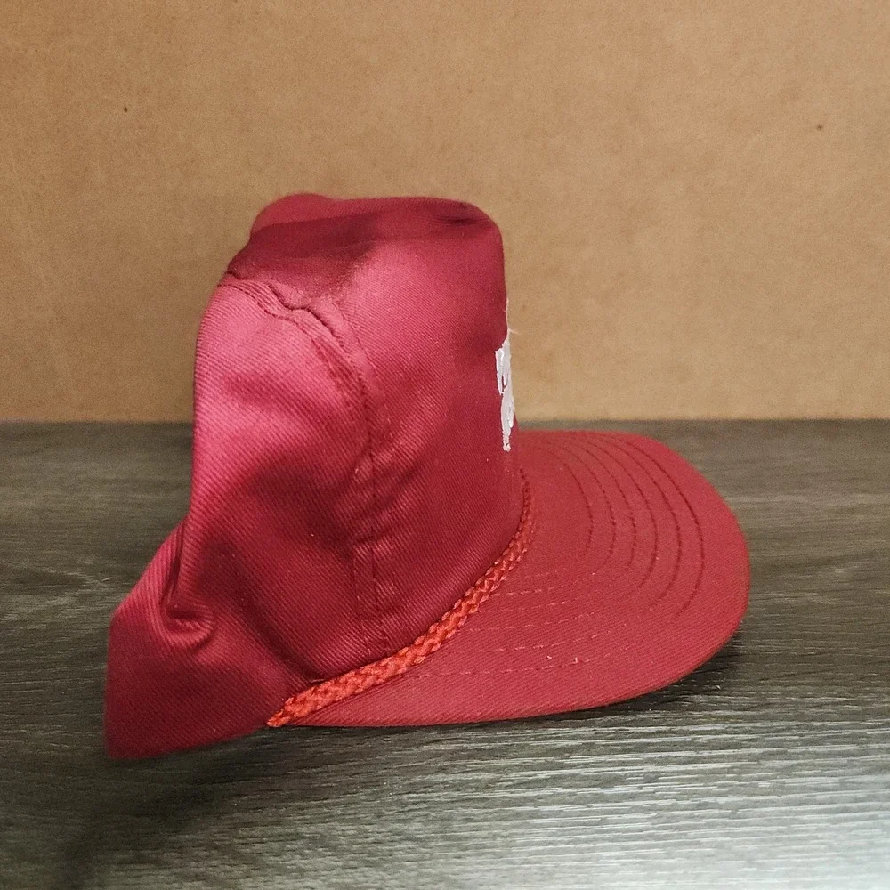 Vintage Peabody Western Snapback Hat Red‎ Park Avenue Rope Trucker Cap USA Made